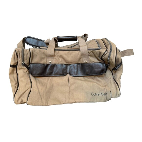 Calvin Klein Extra Large Duffle Bag Vintage Canvas Original Weekend Travel Bag - Picture 2 of 16